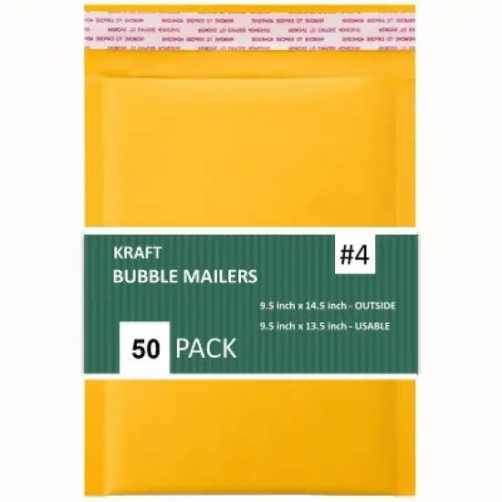 Link #4 9.5" X 14.5" Kraft Paper Bubble Mailers Padded Self Seal Shipping Envelopes Pack of 10/25/50/100 image {9}