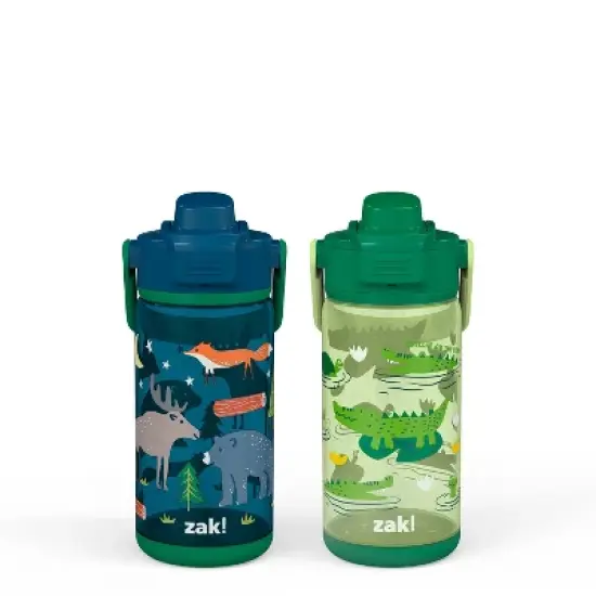 Zak Designs 2pc 16oz Antimicrobial Beacon Bottles with Straw image {16}