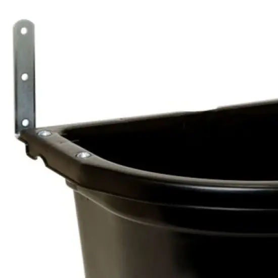 Little Giant 20 Quart Heavy Duty Mountable Plastic Fence Feeder Bucket for Feeding Small Livestock and Pets at Home or Farm, Black image {2}