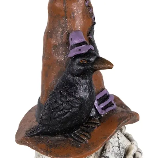 Northlight Skull in Witches Hat with Crow Halloween Decoration - 22.75" image {6}