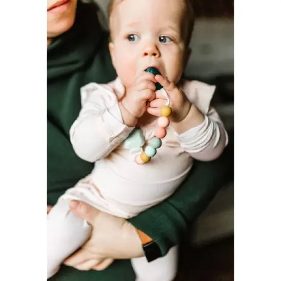 Loulou Lollipop Gem Silicone Pacifier Clip - Rainbow image {2}