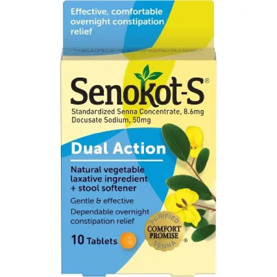 Senokot-S Natural Vegetable Laxative Ingredient Plus Stool Softener Tablets image {6}