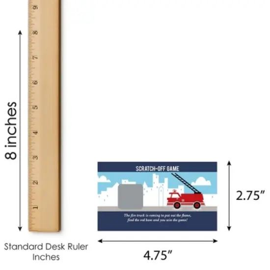 Big Dot of Happiness Fired Up Fire Truck - Firefighter Firetruck Baby Shower or Birthday Party Game Scratch Off Cards - 22 Count image {4}