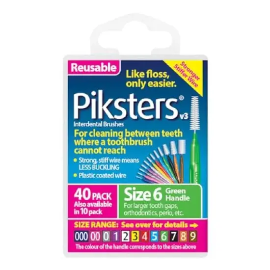 Dukal PK-40-6 Piksters Interdental Between Teeth Brushes Size 6 (Pack of 40) image {1}