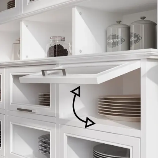 Famapy Multi-Functional Kitchen Cabinet & Pantry,Large - Capacity Food Storage Cabinet with Glass Doors,Easy Organization & Display for Home Kitchen image {4}