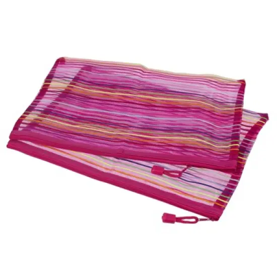 Unique Bargains Mesh Zipper Pouches Document File Bags Storage 6 Pcs image {11}