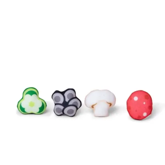 Melissa & Doug Wooden Double-Sided Pizza Topping Toss Games Bean Bag Target Game, Bingo, Tic-Tac-Toe, Matching, Number image {8}