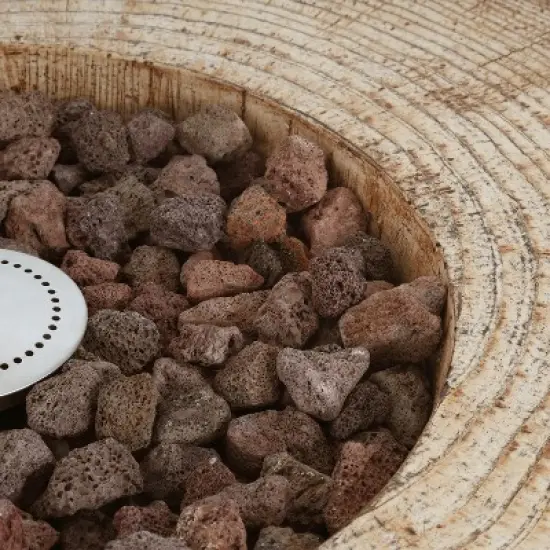 Christopher Knight Home Waldo 30,000 BTU Lightweight Concrete Propane Fire Pit with Wood Pattern image {7}