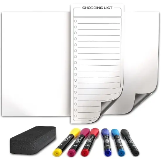 SCRIBBLEDO White Dry Erase Magnet 8&rdquo;X12&rdquo; for Fridge & Shopping Grocery List 6 Markers Included image {7}