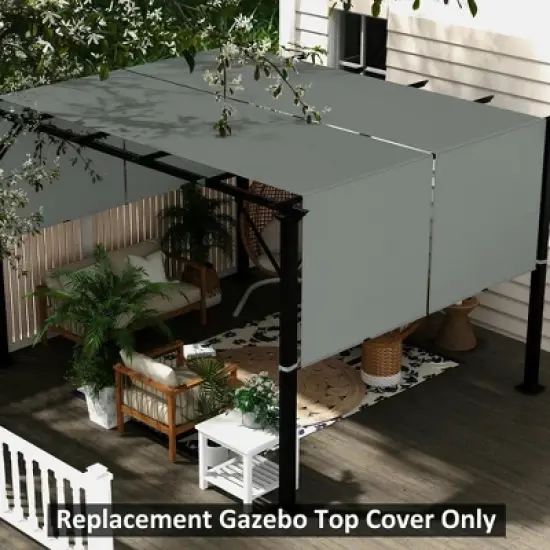 Resenkos 2 Pcs Pergola Replacement Canopy, UV Protection Pergola Shade Cover, for 10 x 10ft Pergola, Dark Gray image {2}