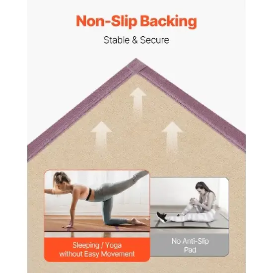 VEVOR Japanese Tatami Mat, 80 x 39 in Foldable Handwoven Natural Rattan Tatami Mat, Non-Slip & Easily Cleaned Japanese Tatami Floor Mat, Brown image {3}