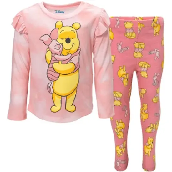 Disney Winnie the Pooh Girls Pullover Fleece Sweatshirt and Leggings Outfit Set Toddler image {7}