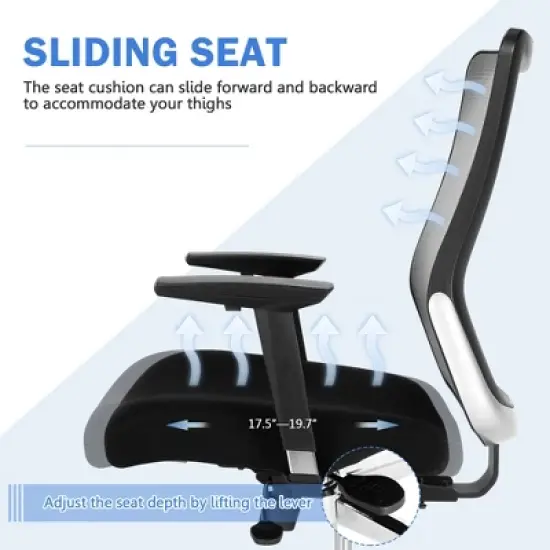 Costway Ergonomic Mesh Office Chair Sliding Seat Height Adjustable w/ Armrest image {8}