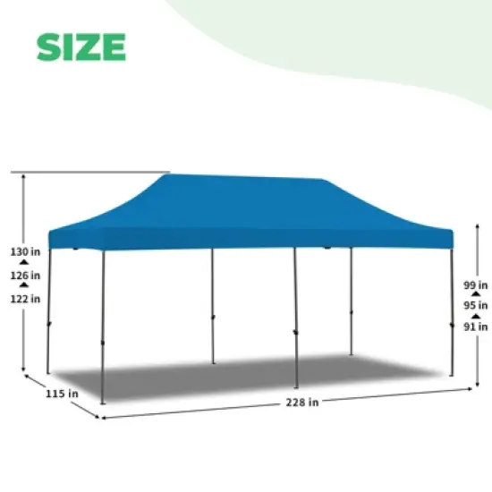 EROMMY 10 Ft. W x 20 Ft. D Steel Pop-Up Canopy image {5}