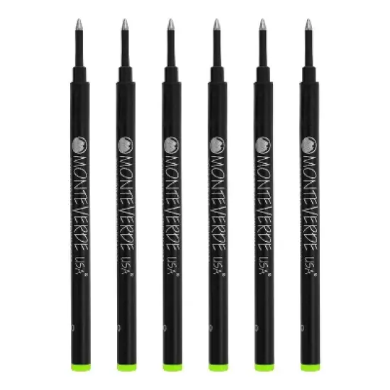 Monteverde Medium Rollerball Refill For Most Rollerball Pens 6/Pack Lime Green G233LG image {1}