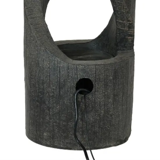 Sunnydaze 31"H Electric Resin Contemporary Double Helix Column Outdoor Water Fountain with LED Light image {5}