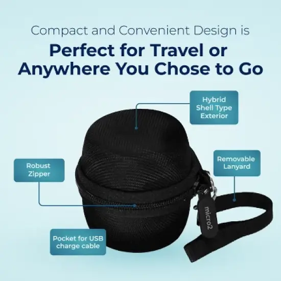 Adaptive Sound Technologies Carrying Case for LectroFan Micro & Micro2 - Pocket for Charger Plus Removable Lanyard - Black image {5}