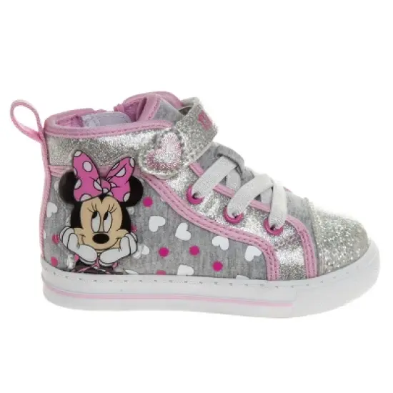 Disney Minnie Mouse Girls Light Up Canvas Sneakers. (Toddler/Little Kids). image {2}
