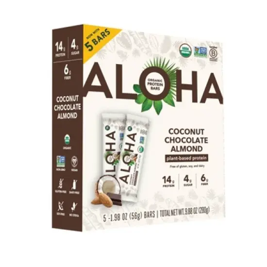 ALOHA Coconut Chocolate Almond Protein Bars - 9.88oz/5ct image {7}