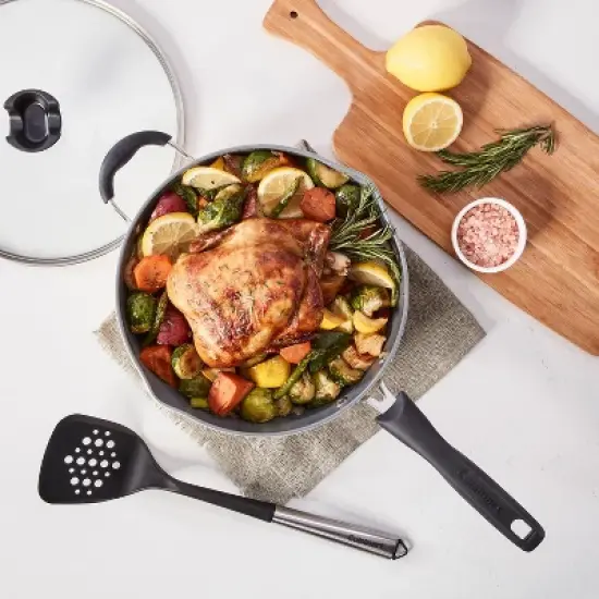 Cuisinart Preferred Pan 4pc Cookware Set Matte Black: Nonstick Ceramic, Dishwasher-Safe, Induction Compatible, Lifetime Warranty image {5}