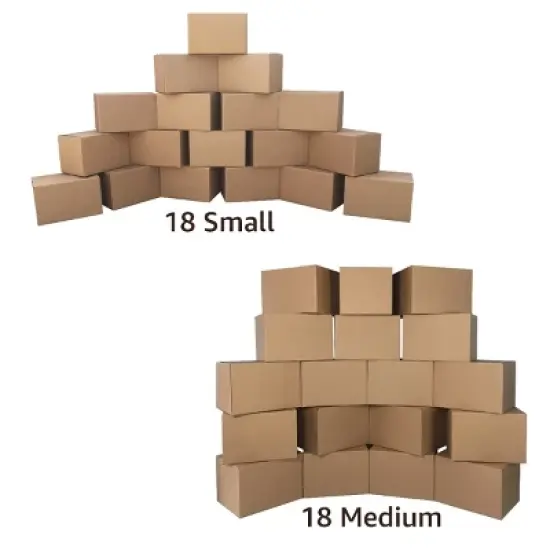 UBMOVE 36 Moving Boxes 2 Room Basic Moving Kit, Tape, Bubble, Packing Paper image {5}