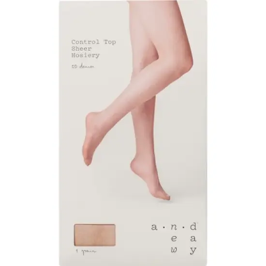 Women's 20D Light Sheer Sparkle Control Top Tights - A New Day&trade; Sand image {1}