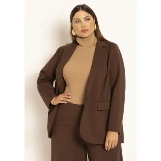 ELOQUII Women&rsquo;s Plus Size The Ultimate Stretch Suit Long Line One Button Blazer image {4}