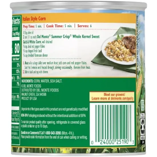 Del Monte Summer Crisp Gold & White Corn - 11oz image {2}