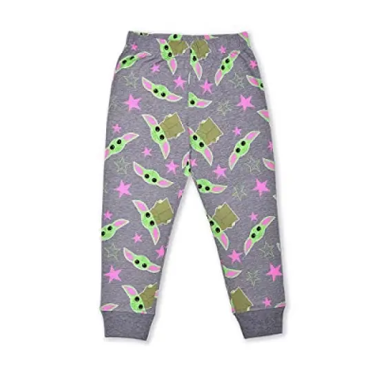 Star Wars Girl's Baby Yoda 2 Piece Coordinates, Long Sleeve T-Shirt and Jogger Pants Set for kids image {1}