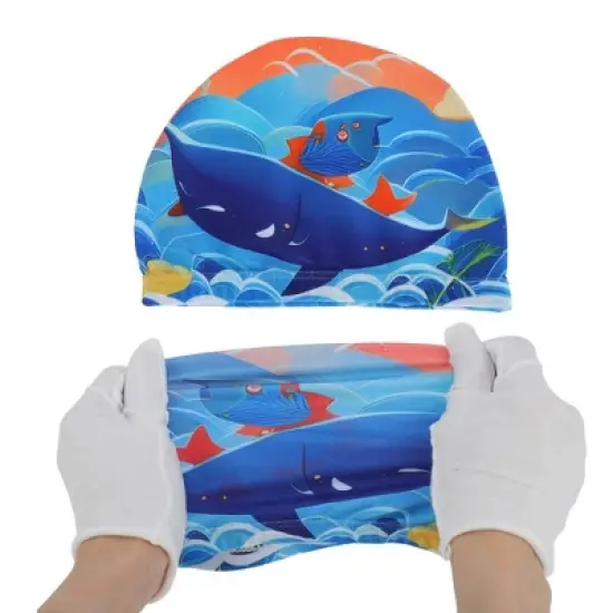 Unique Bargains Kid's Polyester Cartoon Whale Swim Cap 1 Pc image {4}