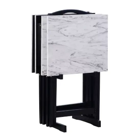 Faux Marble Tray Table Set - Linon image {18}