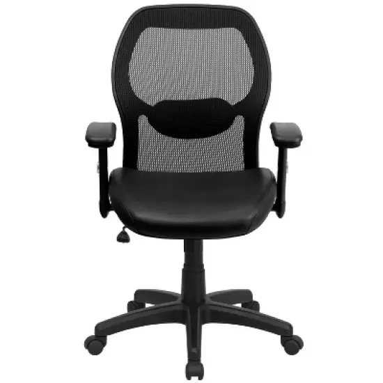 Emma and Oliver Mid-Back Super Mesh Executive Swivel Office Chair with Adjustable Arms image {3}