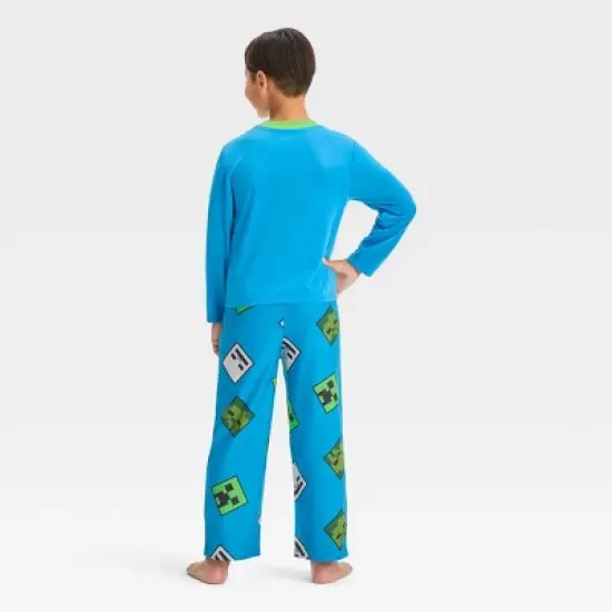 Boys' Minecraft 2pc Long Sleeve Pajama Set - Blue image {1}