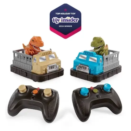 TERRA by Battat Remote Control Bumper Cars Set - Dinosaur: Educational Motorized Toys for Kids, Infrared Play Vehicles image {2}