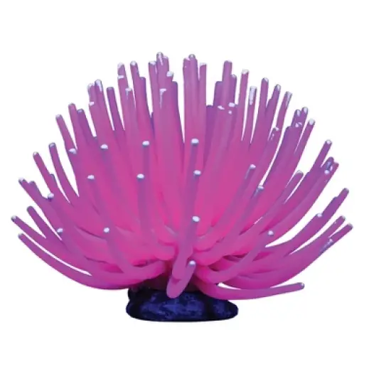 GloFish Anemone Ornament for Aquariums Pink Detailed Aquarium Ornament Decor image {2}