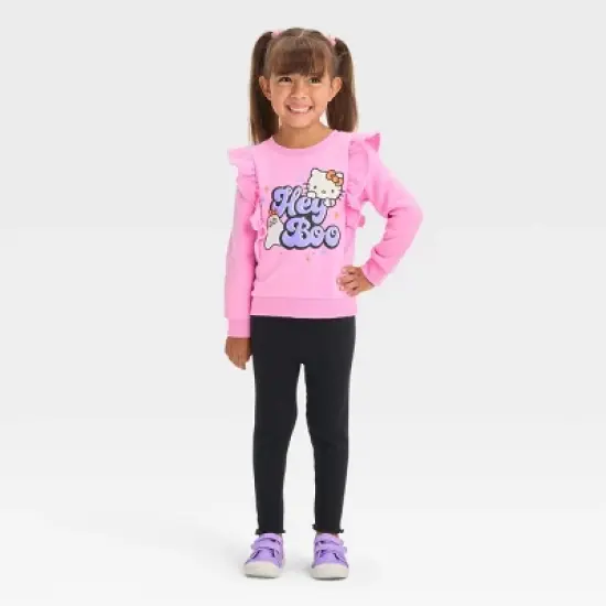Toddler Girls' Sanrio Hello Kitty 'Hey Boo' Fleece Pullover Sweatshirt - Pink image {2}