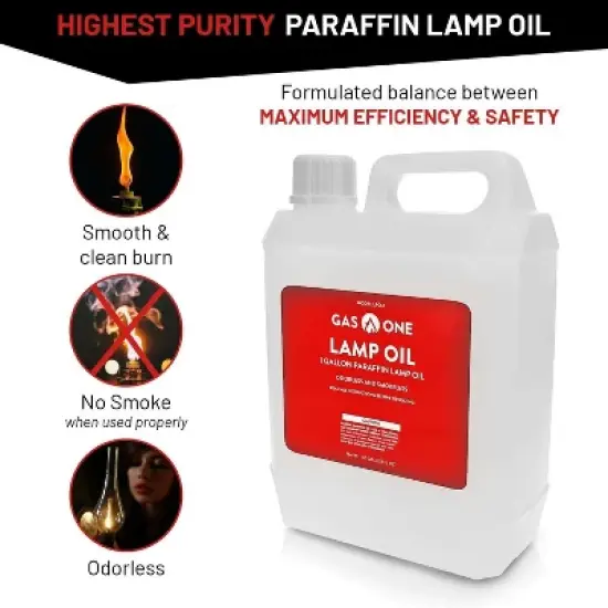 GasOne 1 Gallon Liquid Paraffin Lamp Oil &ndash; Multifunctional Lamp Oil Smokeless Odorless Indoor Ideal for Lamps, Lanterns, Tiki Torch &ndash; Safe Packaging image {2}