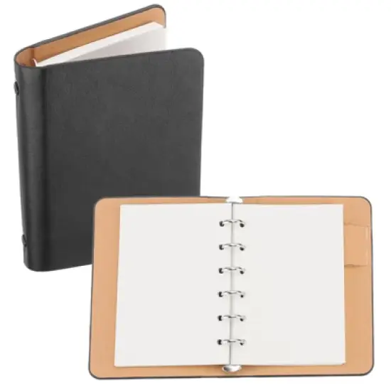 Unique Bargains 6 Ring Mini A7 Leather Notebook Binder with 50 Sheets Paper image {6}