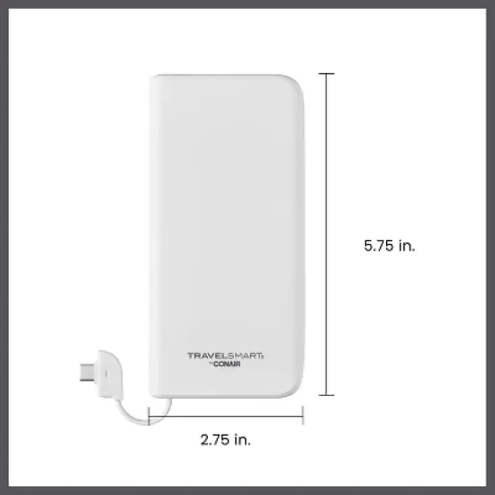 Travel Smart 10000mAh Power Bank with Charging Cable: Built-In Cable, 3.7V Output image {4}