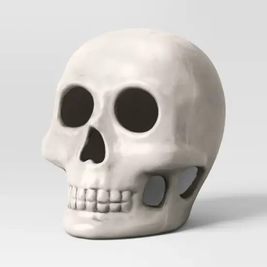 Lit Plastic Skull Figurine - Hyde and EEK! Boutique&trade; Gray image {2}