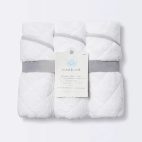 Changing Pad Liner White with Gray Edge - Cloud Island&trade; 3pk image {3}