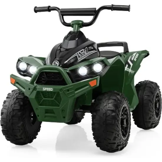 Costway 12V Ride On ATV Battery Powered Electric Vehicle for Kids with Tread Tires Forward/Backward Horn Music Lights High/Low Speed image {9}