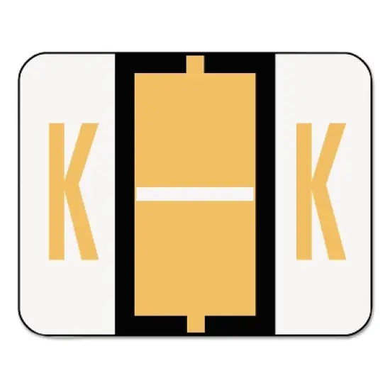 Smead A-Z Color-Coded Bar-Style End Tab Labels Letter K Light Orange 500/Roll 67081 image {5}