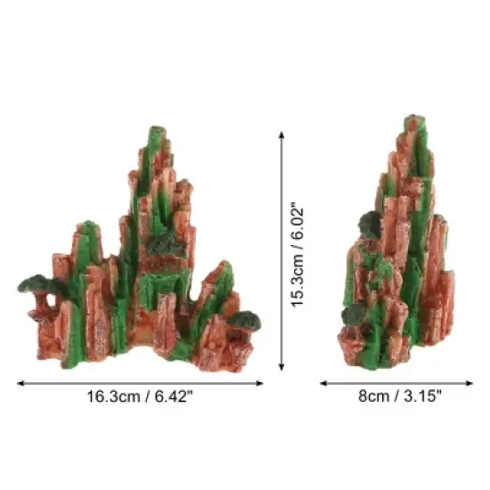 Unique Bargains 1pcs Aquarium Landscape Mountain, Artificial Aquatic Rock Stone for Fish Tank Terrarium Decoration, 6.02" image {3}