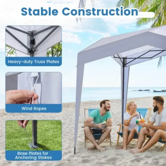 Costway 10 x 10 FT Outdoor Pop up Canopy Tent with Higher Top Roller Bag Adjustable Height image {8}