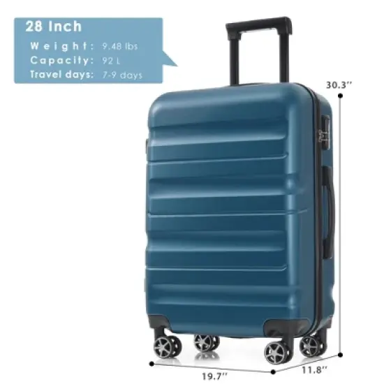 Lycvki 28 Inch Luggage, Hardshell ABS Suitcase with Spinner Wheels for Checked image {2}
