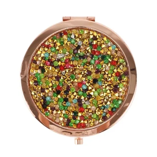 Unique Bargains Rhinestones Travel Makeup Mirror 1 Pc image {5}