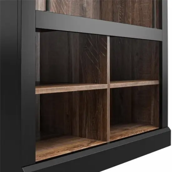 Voltaire Entryway Hall Tree with Bench and Storage Cubbies Black and Walnut - Room & Joy image {8}