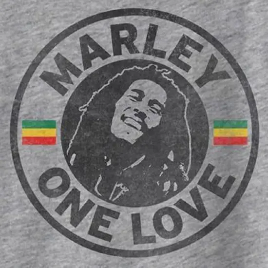Men's Bob Marley Short Sleeve Graphic T-Shirt Heather Gray image {2}