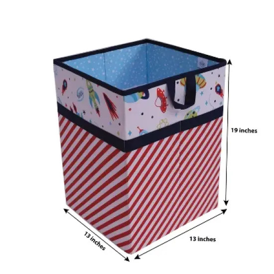 Bacati - Space Multicolor Boys Collapsible Laundry Hamper image {6}